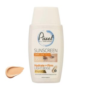 کرم ضدآفتاب بژ طبیعی دور چشم و صورت پیکسل SPF35 مناسب انواع پوست حجم 50 میلی‌لیتر